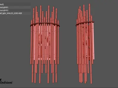 Wall light WALLIS 6300-AGB Low-poly 3D model