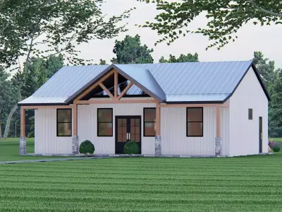 Barndominium House  3D Model OBJ FBX DWG SKP  Renders 3D model