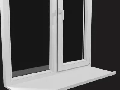 PVC window Low-poly 3D model
