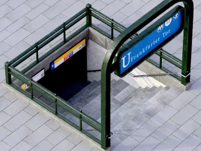 Metro Entrance 03 Low-poly 3D model