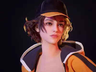 Street Fighter Girl Low-poly 3D model