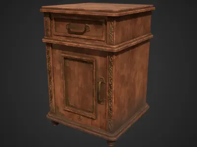 Stylized Bedside Table Free low-poly 3D model