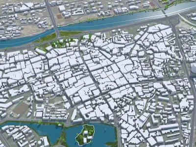 Haikou Hainan China 55km AI Low-poly 3D model