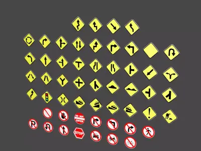 Road Sign Colloection  3D model