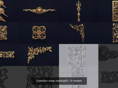 Collection onlay molding05 3D Model Pack