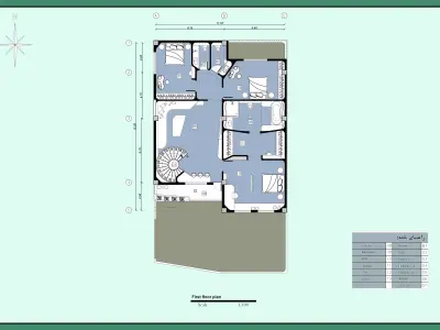 Modern Duplex Residential Villa Architectural Plan  Free 3D model
