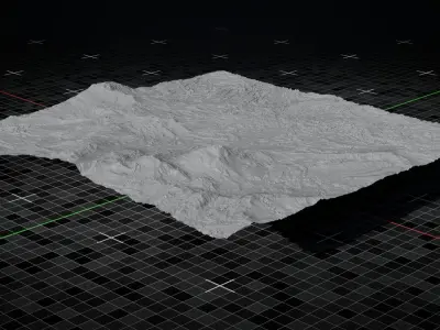 Volcano Terrain Flat Version 8 3D model