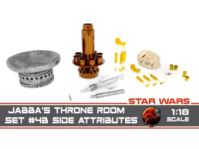 Jabbas Throne Room - Set 4a - Side Attributes 1-18 scale Kenner 3D print model
