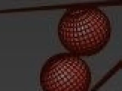 Squarespace gold starburst chandelier with balls 3D model