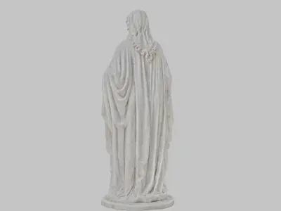 Renaissance Marble Goddess Staure Maria Virgin Mary Low-poly 3D model