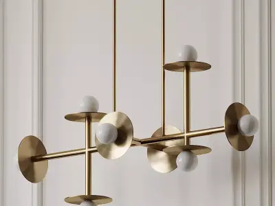 Nodes 8 Light Linear Suspension by Kelly Wearstler 3D model