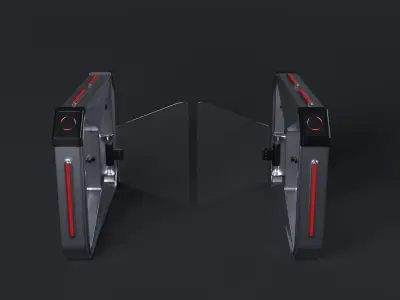 Turnstile Glass Gate Free 3D model