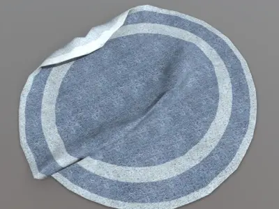 Rug 2 circular Low-poly 3D model