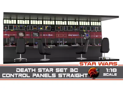 Set 3c - Control Panels Wall straight 1-18 scale Kenner Hasbro 3D print model