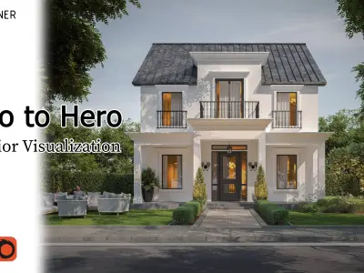 French Exterior Modeling and Rendering 3ds Max Corona 3D model