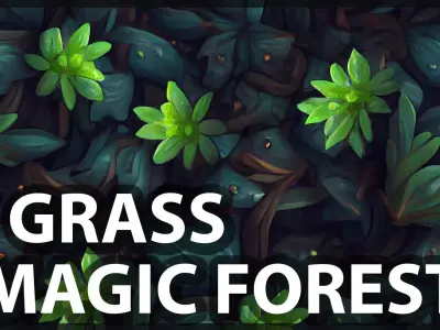 Grass Magic Forest -- FREE TEXTURE A -- Hand-painted --- Texture