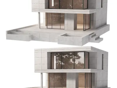 Modern Concrete House 3D model