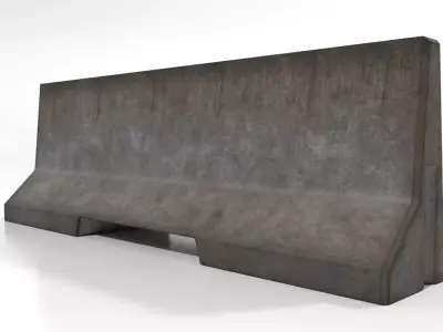 Old Barrier Concrete 3D model