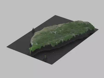 Taiwan Map Country Low-poly 3D model