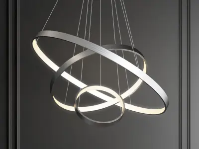 indoor modern circular ring chandelier 3D model