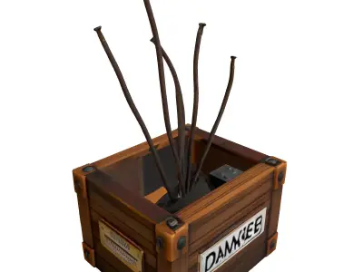 Danger Crate Electronic Device Prop Low-poly 3D model