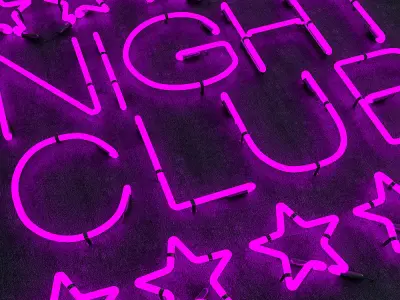 Night Club Neon Sign Low-poly 3D model