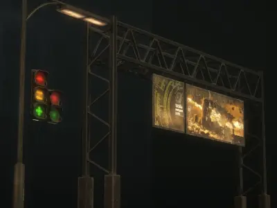 City street props Free low-poly 3D model