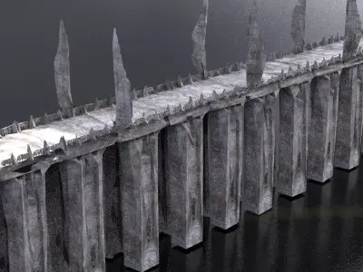 League of Legends Fantasy inspired Bridge low res 3D model