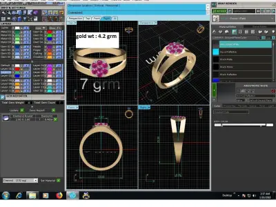 Diamond Ring For Women 3d Print Model 3D print model 58