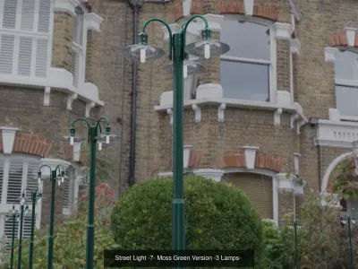 Street Light -7- Green Moss Version 3D Model Pack