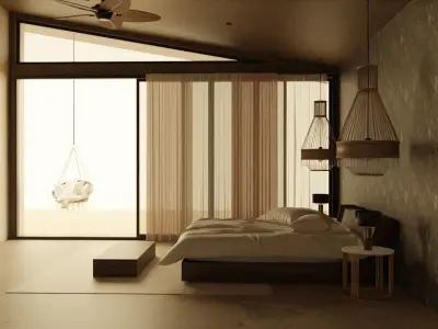 Indoor design rendering 3D model