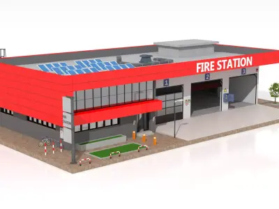 Fire Station 3D model