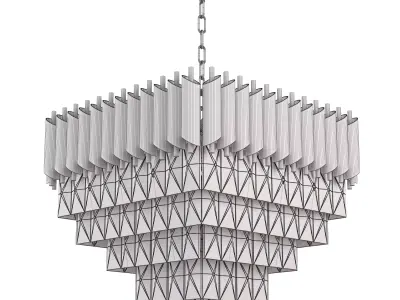Black Gold Square Crystal Ceiling 3D model