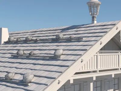 Chalet 3 wooden house 3D model