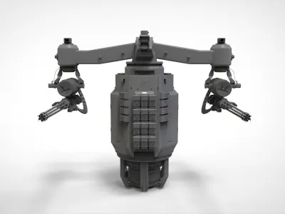 sci-fi Turret 5 3D model