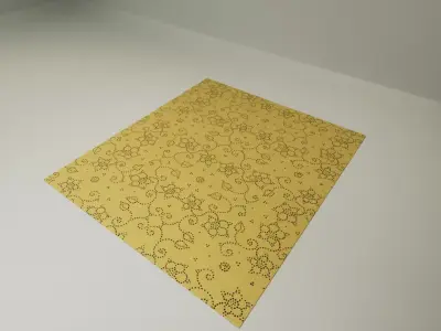 Machine Made Yellow Carpet 3D model 3D model