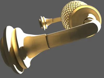 Door handless Gold 3D model