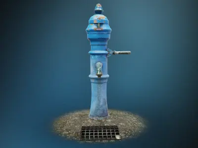 Drinking Fountain Low-poly 3D model order