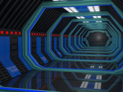 Sci Fi Corridor  3D model 47