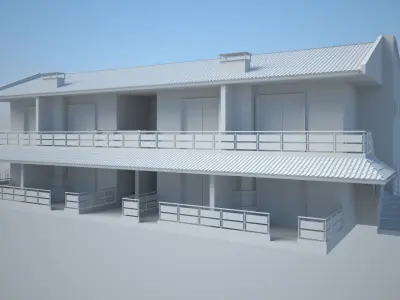 Villa Model three story apartment building 3D model