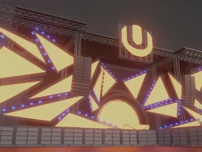 Ultra Miami 2024 Mainstage Ready for Mapping  3D model