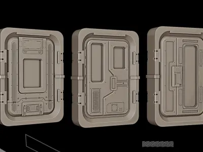 20 Futuristic SciFi Door kitbash vol4 3D model