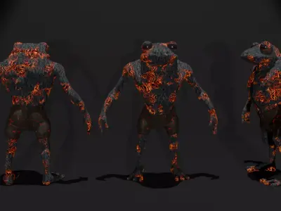 Frogman - Volcanic Forgemaster Game Ready Fully Rigged Low-poly 3D model