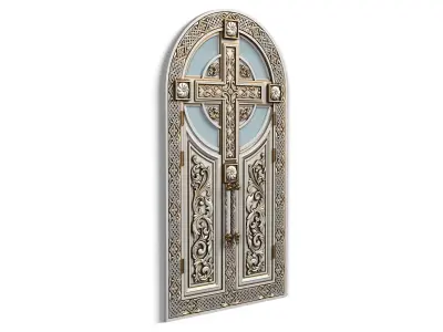 Door0021 ornate door with cross 3D model