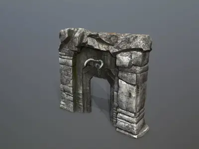 old gate Low-poly 3D model 4
