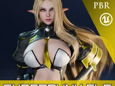 Cyberpunk Elf - Game Ready Low-poly 3D model