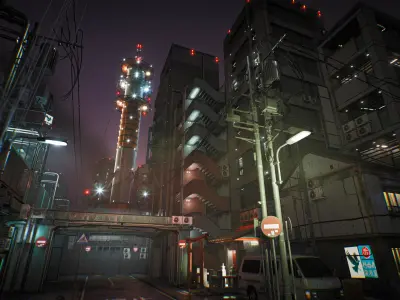 Tokyo Kitbash Set - UE5 Low-poly 3D model