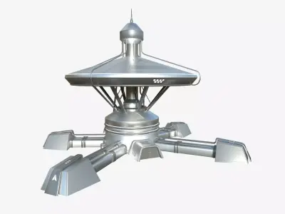 SciFi Facility C08 Metallic - Sci Fi Exterior Design Low-poly 3D model