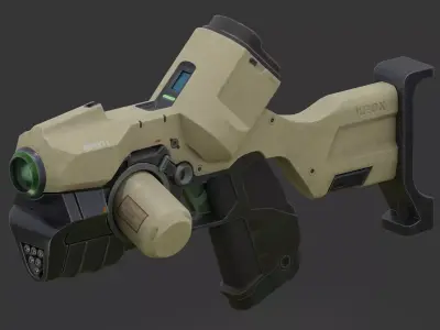 Ski-Fi Blaster Low-poly 3D model