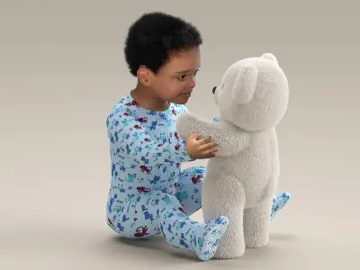  African Baby Boy with Teddy Bear Fur 